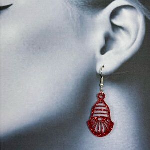 Gnome Red Dangle Earrings